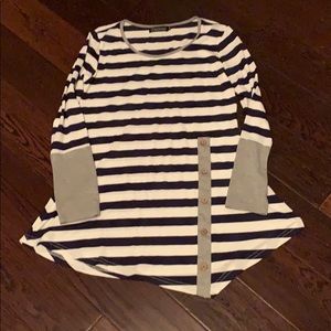 Zattcas Tops - Cute striped tunic with button detail Zattcas Tops - Cute striped tunic with button detail